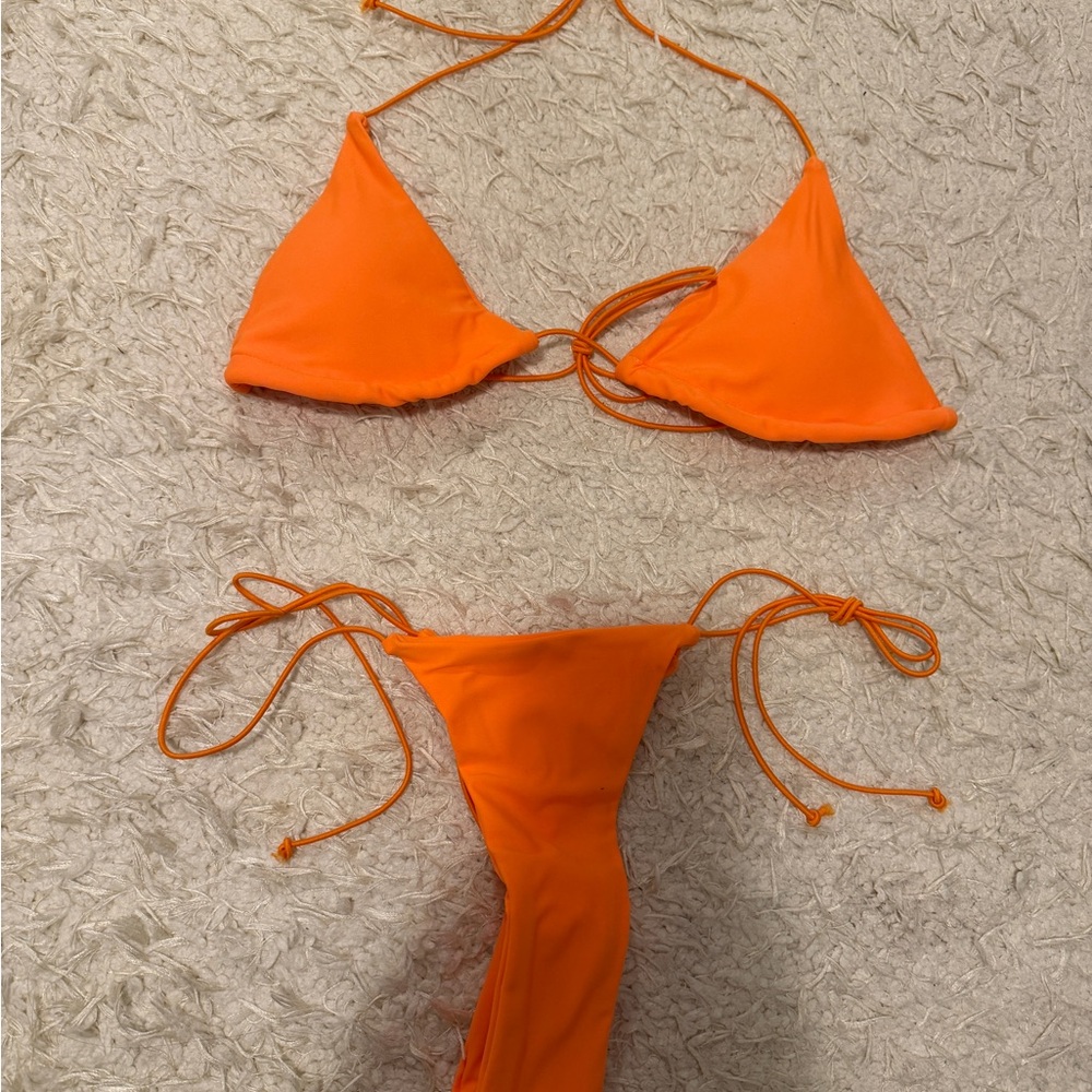 SHEIN Vibrant Orange Bikini - Top and Bottom (Brand New/Never Worn)